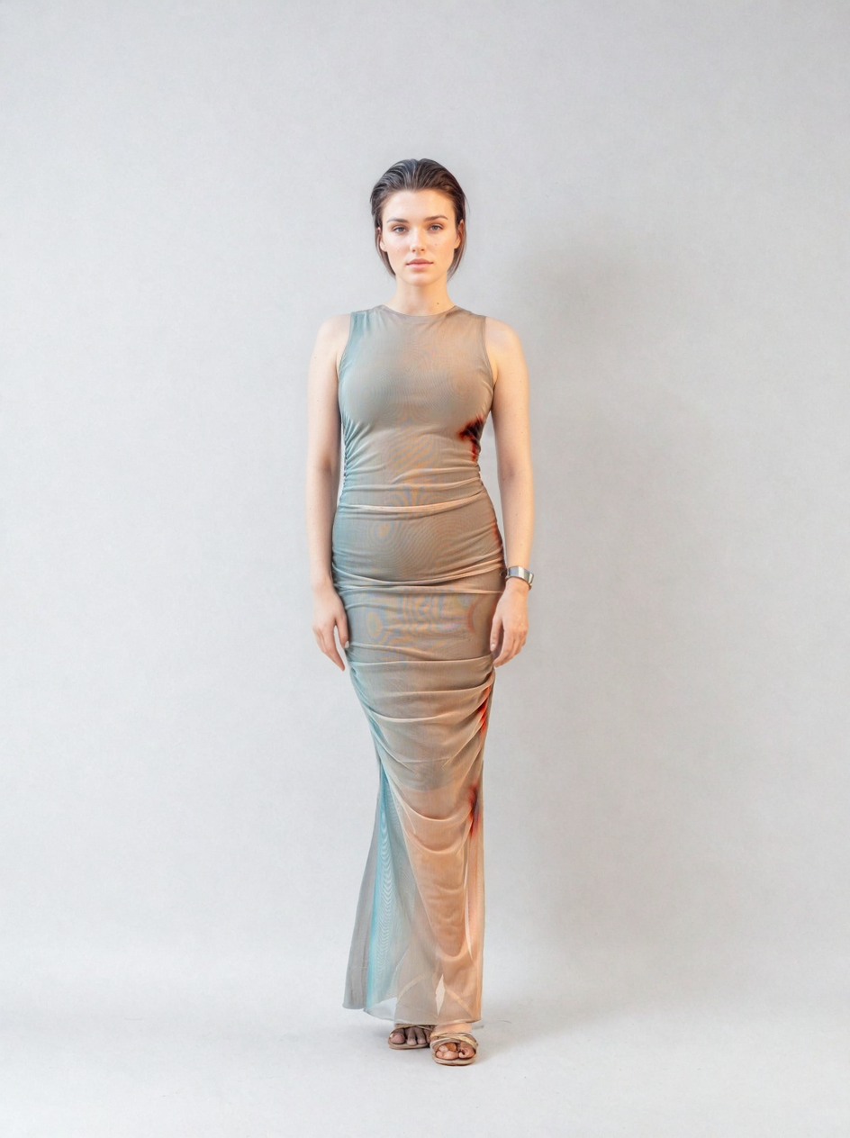 MWB Print Mesh Dress MYWISHBAG