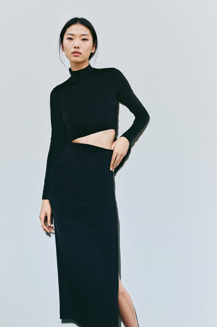 MWB Fitted Dress With Cut -Out Detail MYWISHBAG