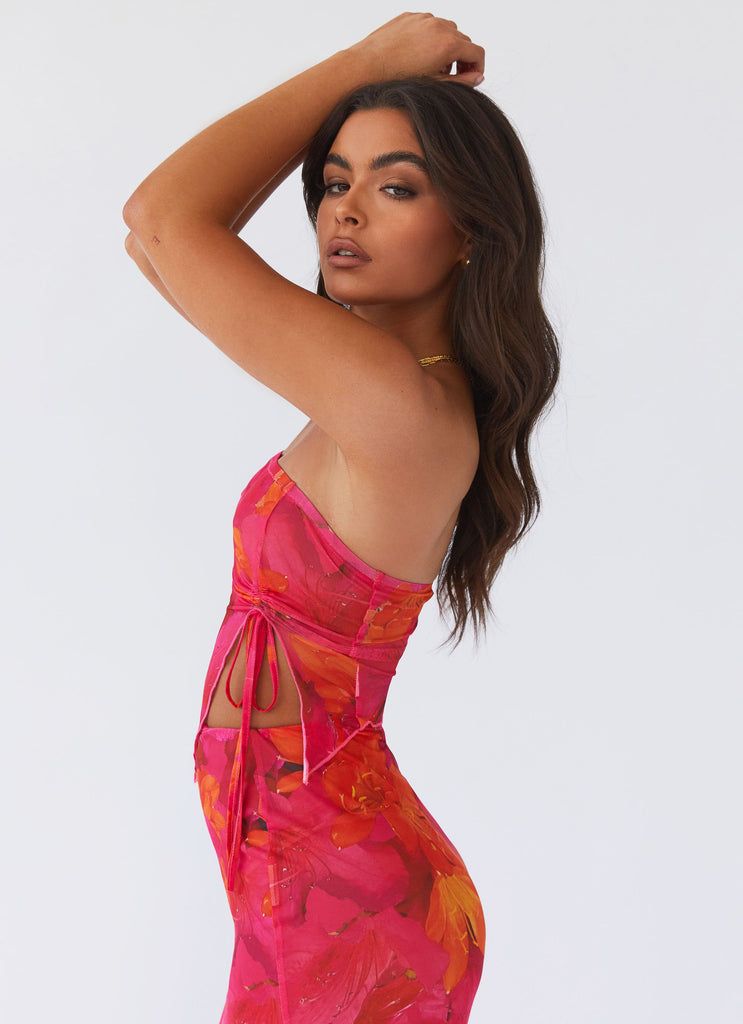 MWB Party Mesh Tube Top With Skirt