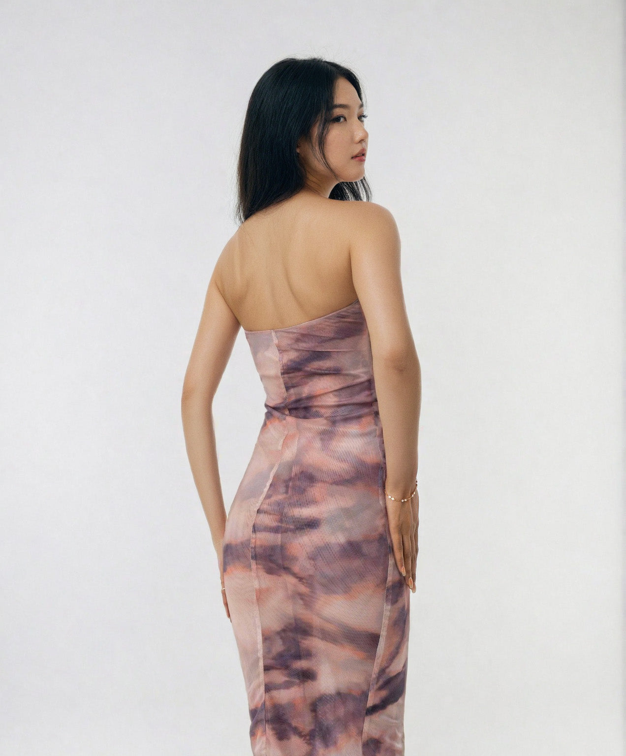 MWB Printed Tulle midi Printed Dress MYWISHBAG