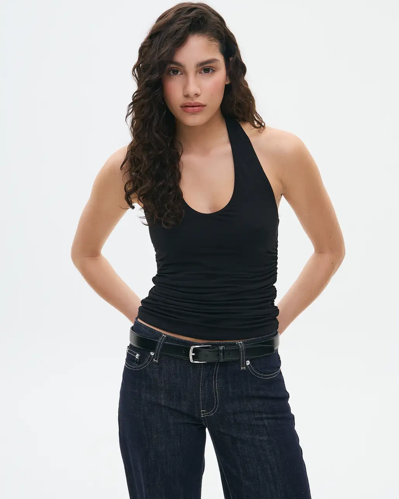 Ruched Side Halter Top