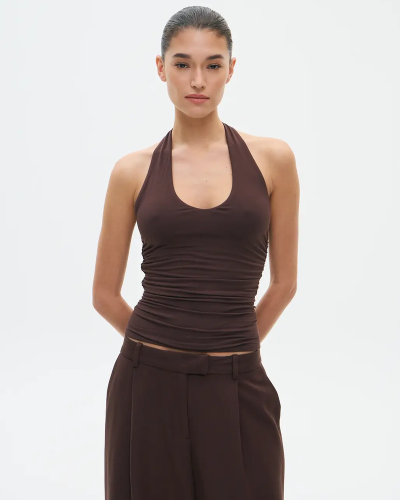 MWB Ruched Side Halter Top