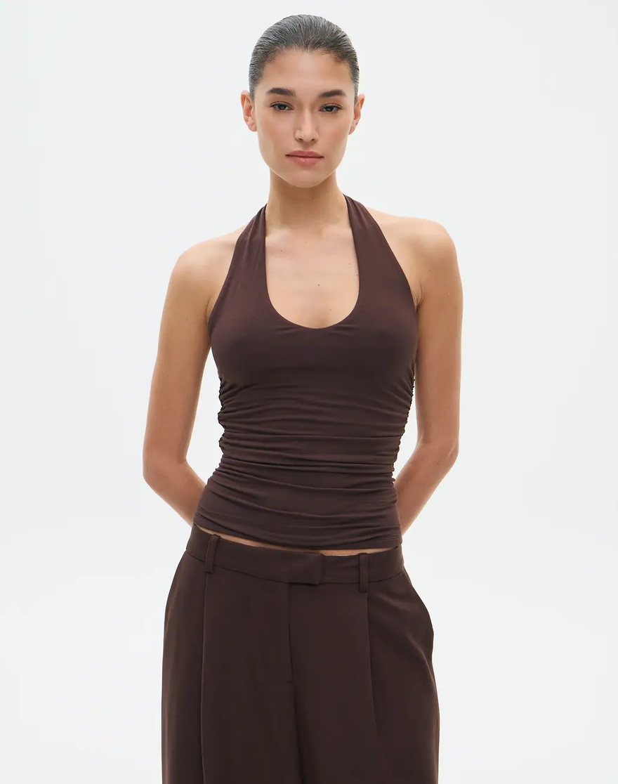 MWB Ruched Side Halter Top