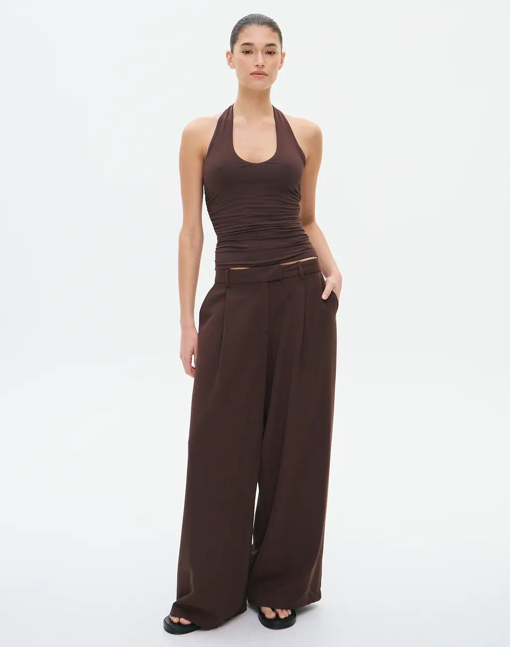 MWB Ruched Side Halter Top