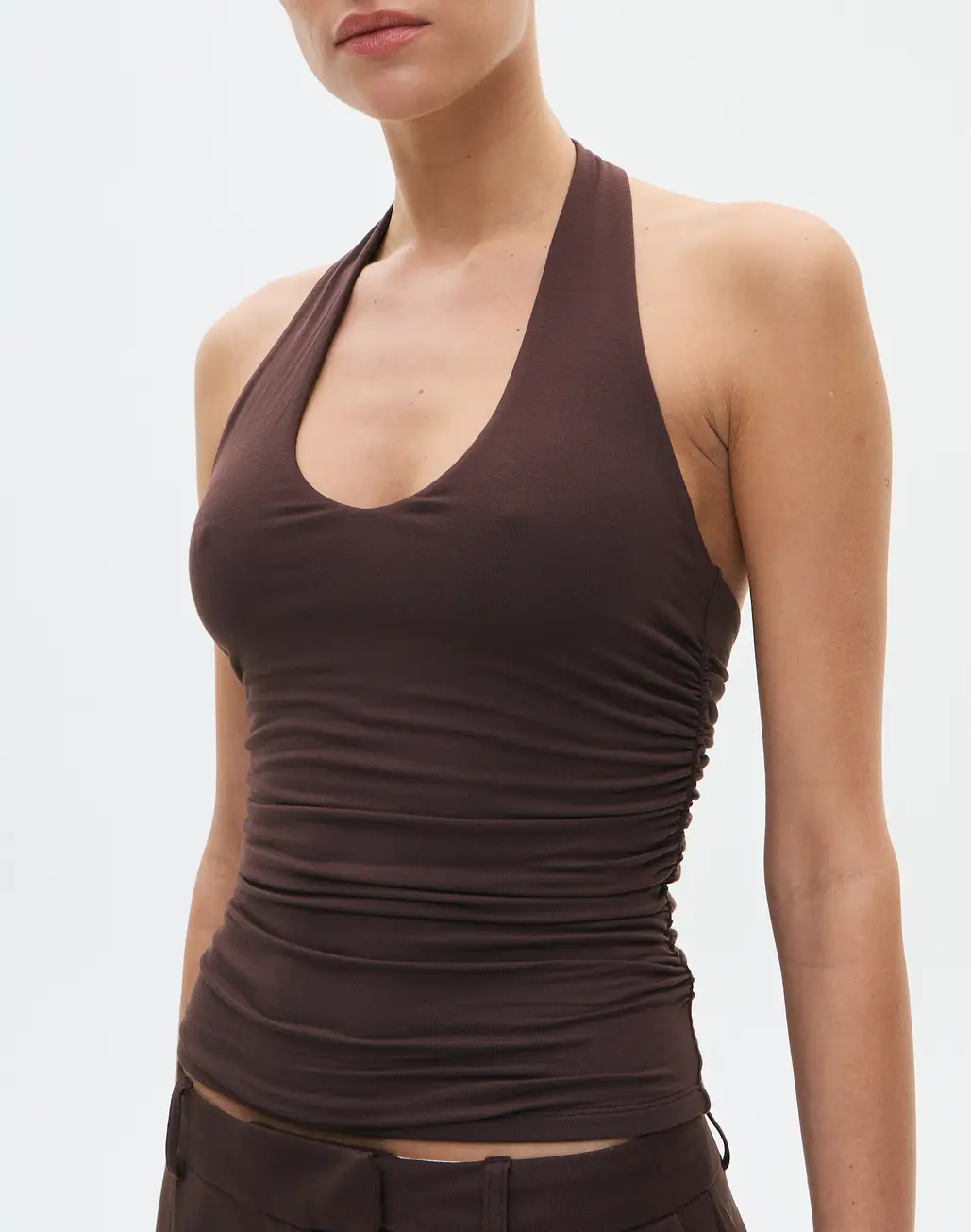 MWB Ruched Side Halter Top
