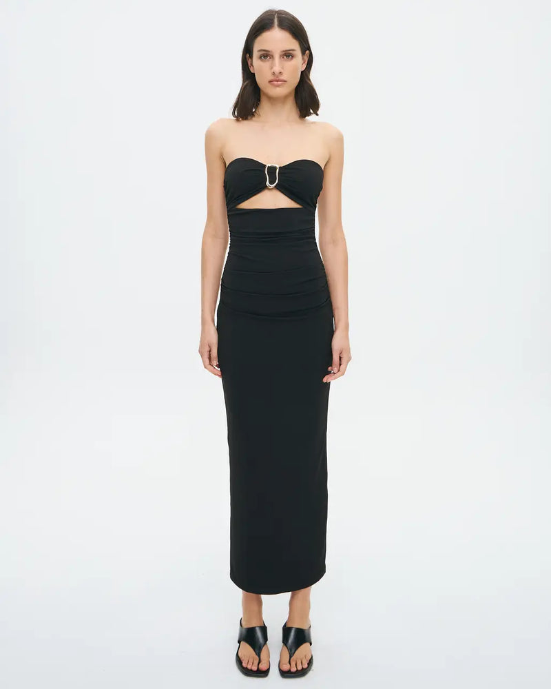 Strapless Hardware Detail Maxi Dress