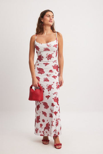 MWB Waterfall Mesh Maxi Dress