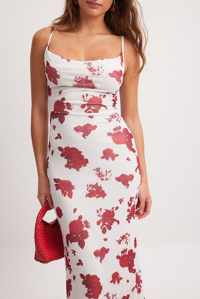 MWB Waterfall Mesh Maxi Dress