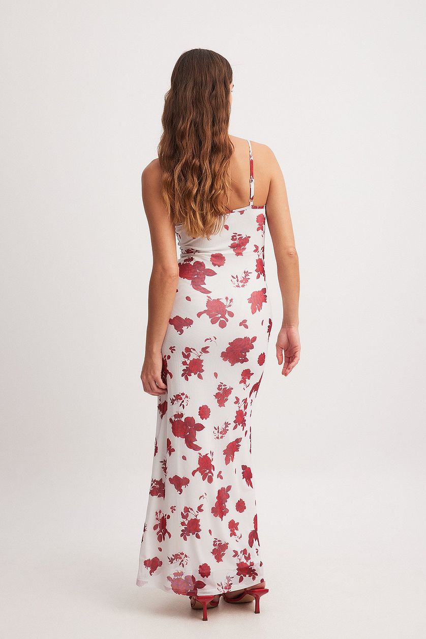 MWB Waterfall Mesh Maxi Dress