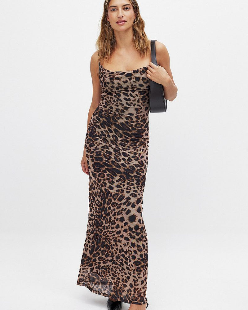 MWB Waterfall Mesh Maxi Dress